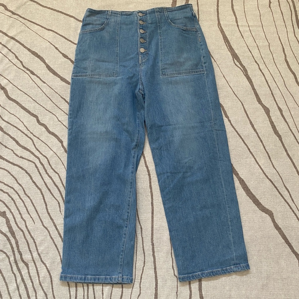 Veronica Beard High Rise Crosbie Wide Crop Jean
